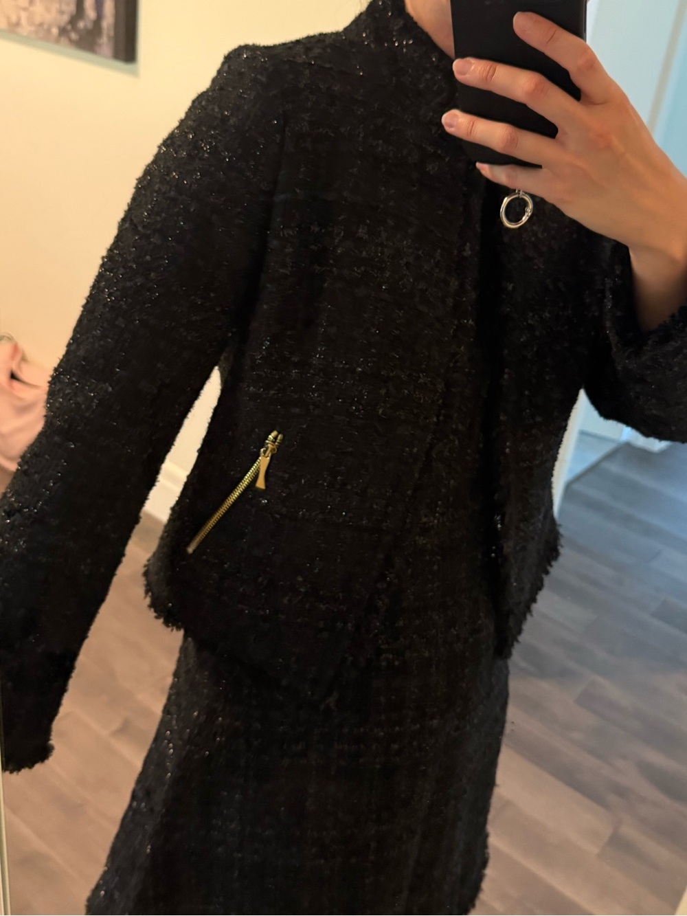 Kate Spade Black Tweed Women's Cropped Jacket - Picture 4 of 11